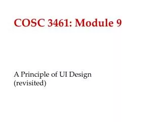 COSC 3461: Module 9