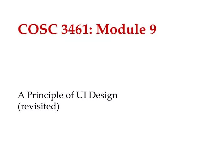 cosc 3461 module 9