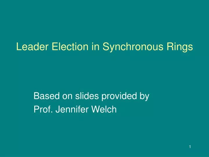 leader election in synchronous rings