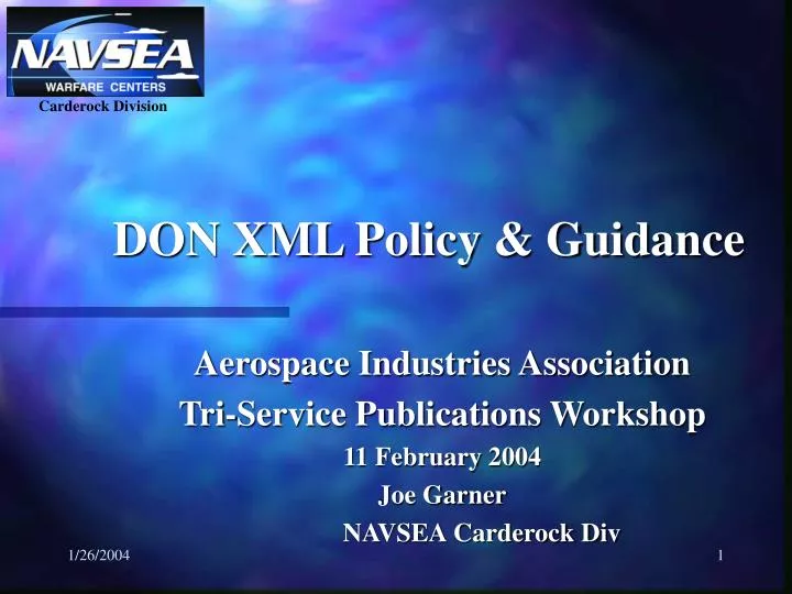 don xml policy guidance