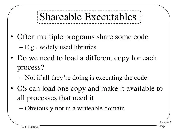 shareable executables
