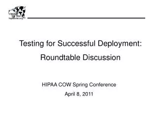 Testing for Successful Deployment: Roundtable Discussion