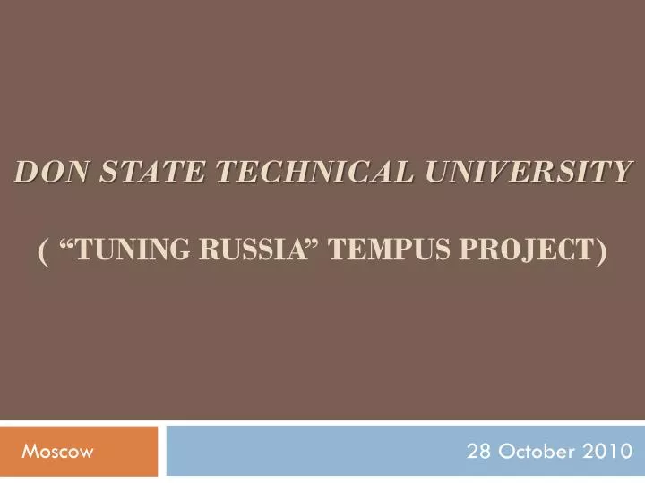 don state technical university tuning russia tempus project