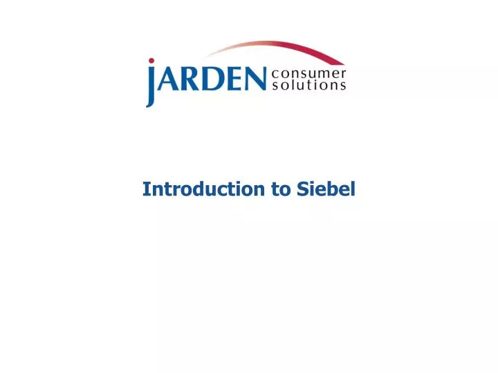 introduction to siebel