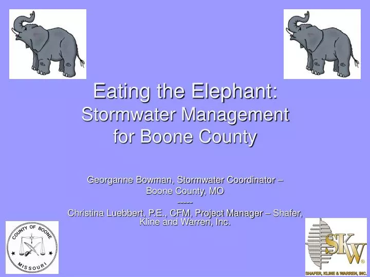 eating the elephant stormwater management for boone county