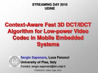 Context-Aware Fast 3D DCT/IDCT Algorithm for Low-power Video Codec in Mobile Embedded Systems