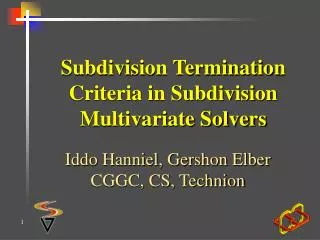 Subdivision Termination Criteria in Subdivision Multivariate Solvers