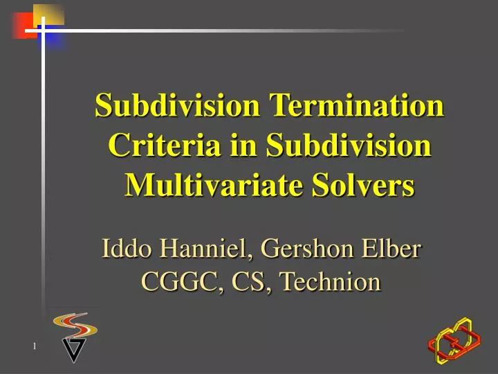 subdivision termination criteria in subdivision multivariate solvers