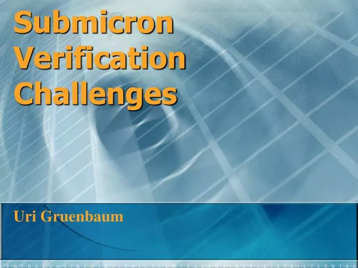submicron verification challenges