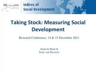 Taking Stock: Measuring Social Development