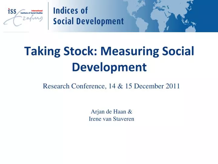 taking stock measuring social development