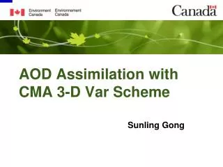 AOD Assimilation with CMA 3-D Var Scheme
