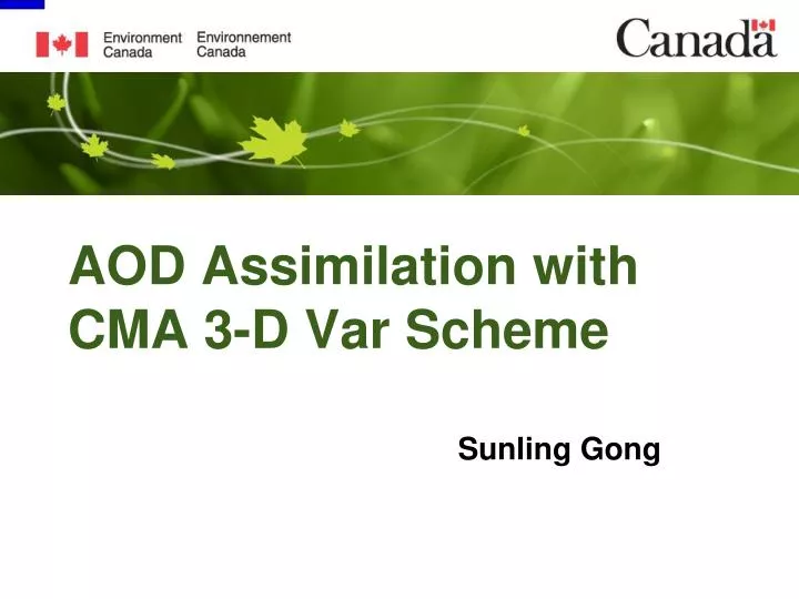 aod assimilation with cma 3 d var scheme
