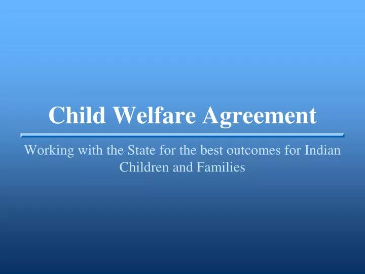child welfare agreement