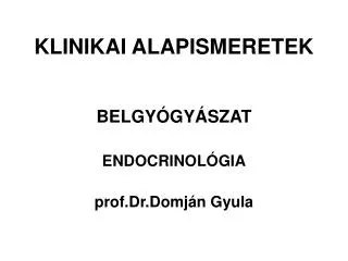 klinikai alapismeretek