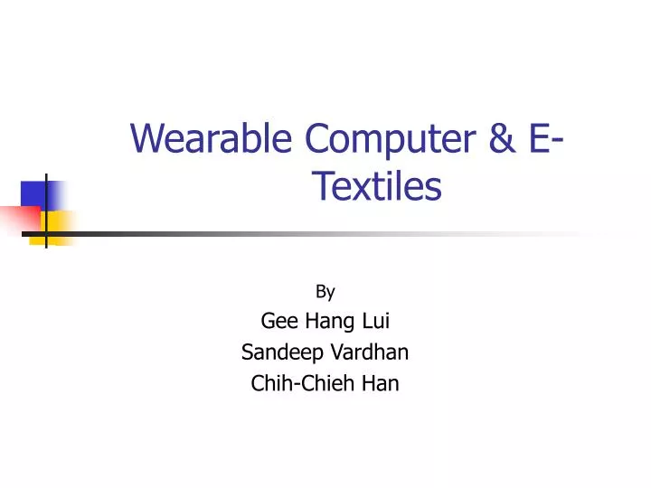 wearable computer e textiles
