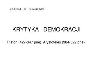 krytyka demokracji