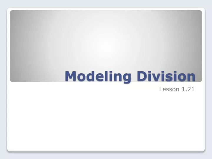 modeling division