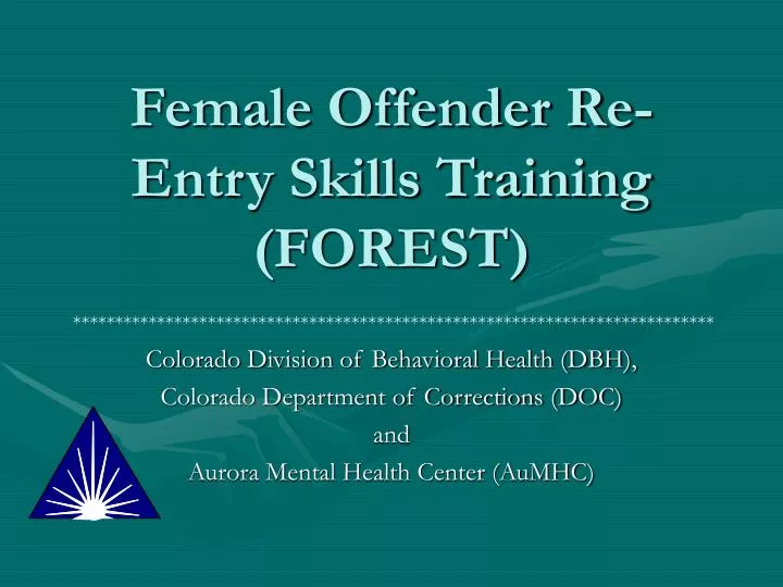 female offender re entry skills training forest