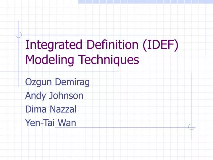 integrated definition idef modeling techniques