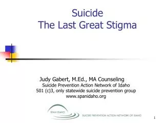 Suicide The Last Great Stigma