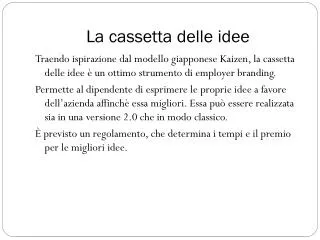 la cassetta delle idee
