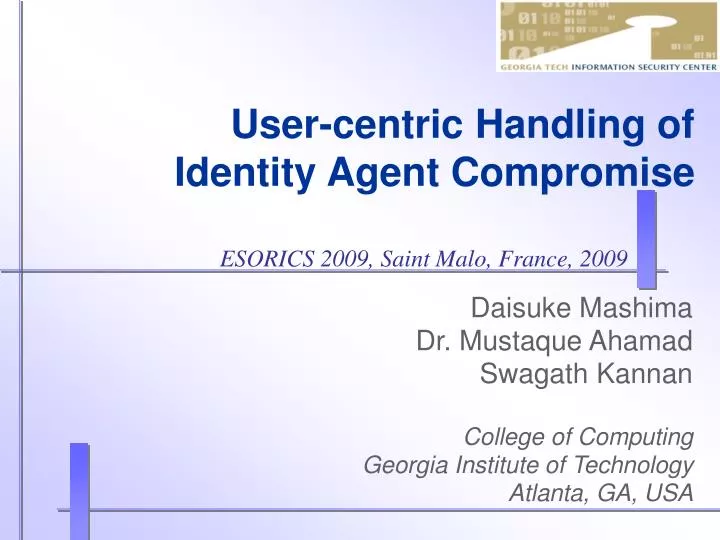 user centric handling of identity agent compromise