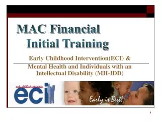 Early Childhood Intervention(ECI) &amp;