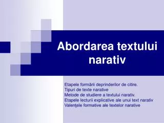 abordarea textului narativ