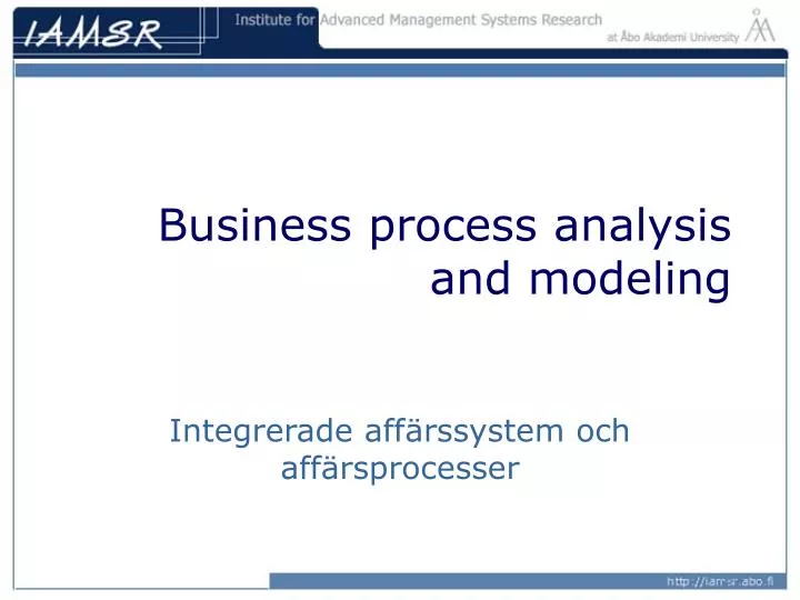 business process analysis and modeling