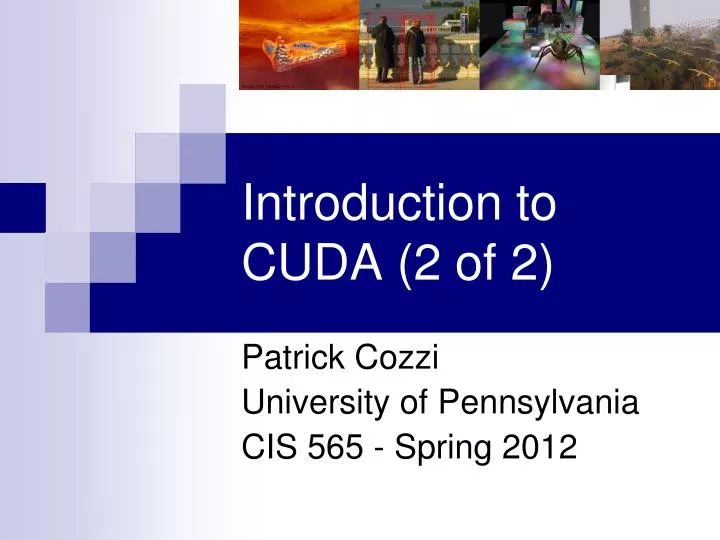 introduction to cuda 2 of 2