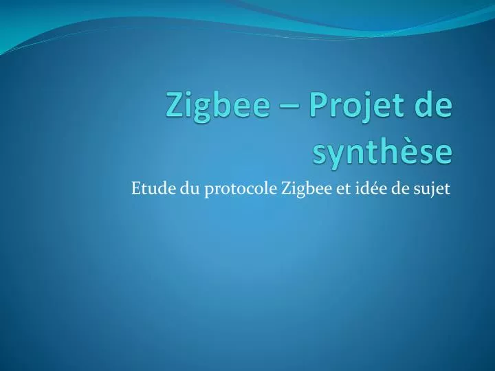 zigbee projet de synth se