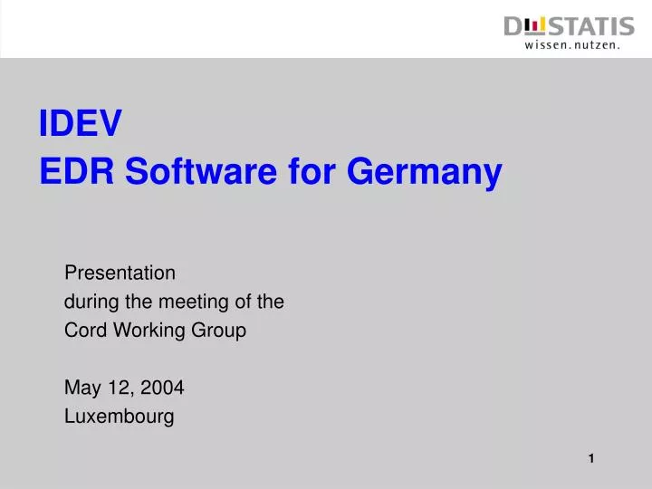 idev edr software for germany