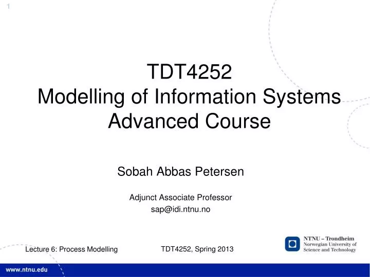 tdt4252 modelling of information systems advanced course