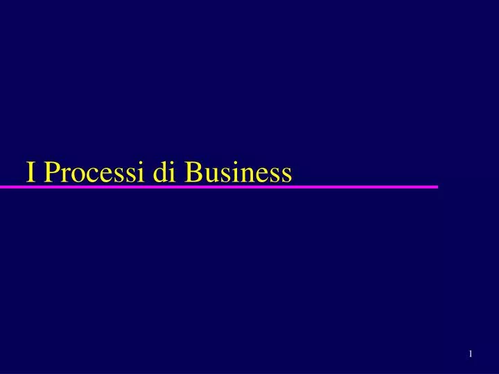i processi di business