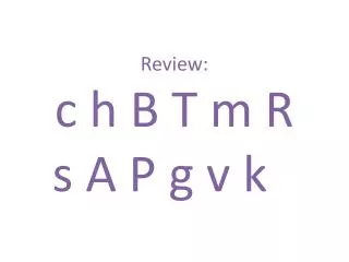 Review: c h B T m R s A P g v k