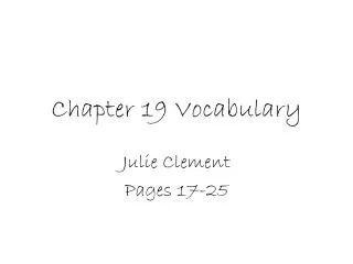 Chapter 19 Vocabulary