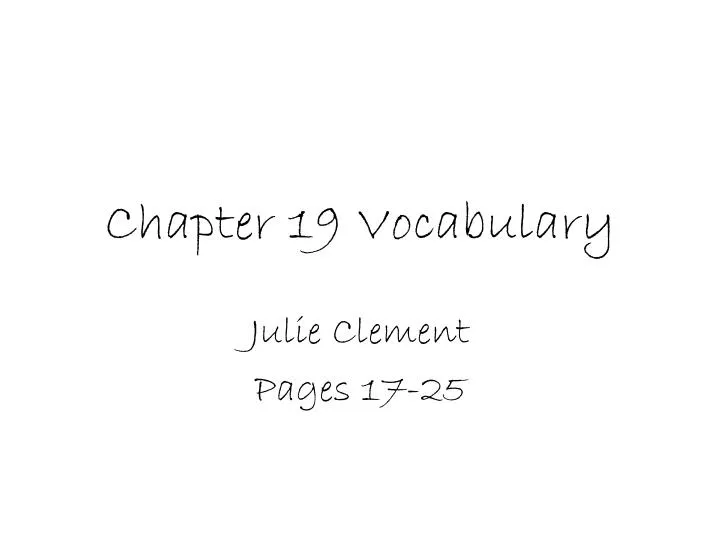chapter 19 vocabulary