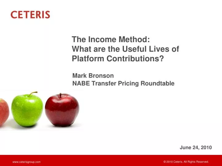 the income method what are the useful lives of platform contributions