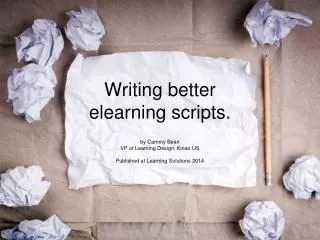 Writing better elearning scripts.