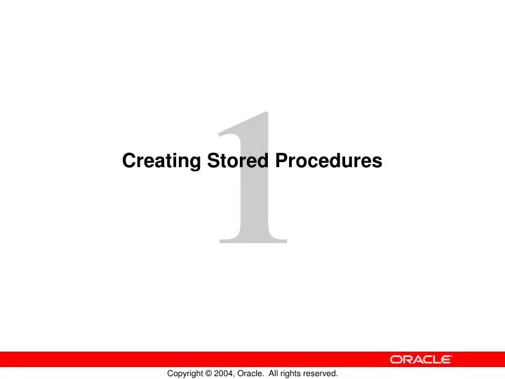 creating stored procedures