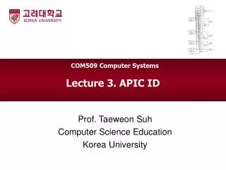 Lecture 3. APIC ID