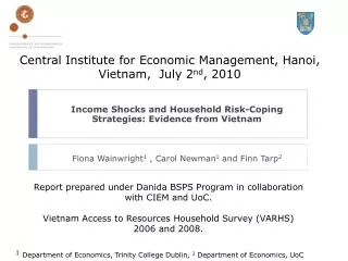 Income Shocks and Household Risk-Coping Strategies: Evidence from Vietnam