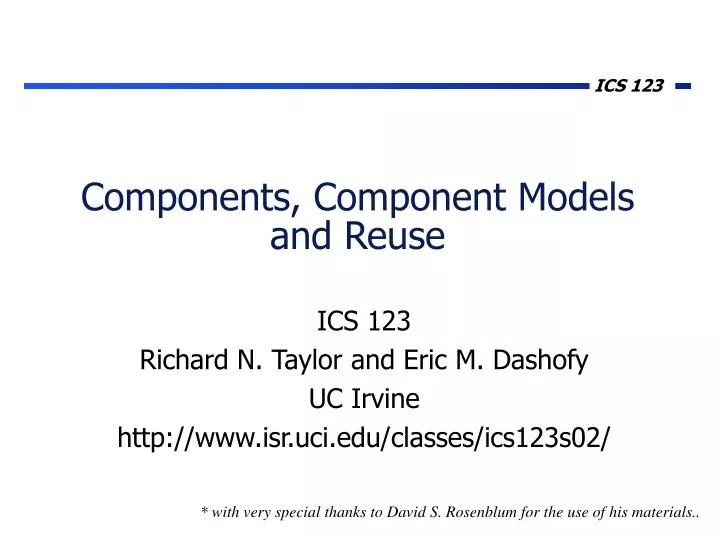 components component models and reuse