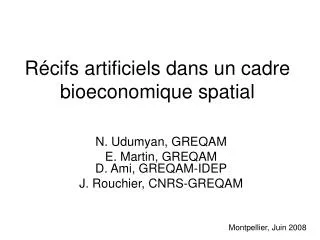 r cifs artificiels dans un cadre bioeconomique spatial