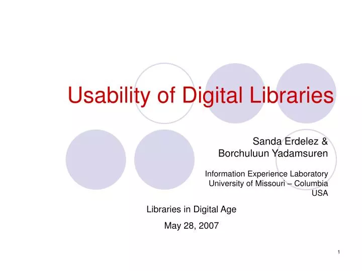usability of digital libraries