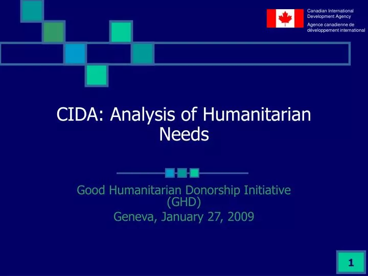 cida analysis of humanitarian needs