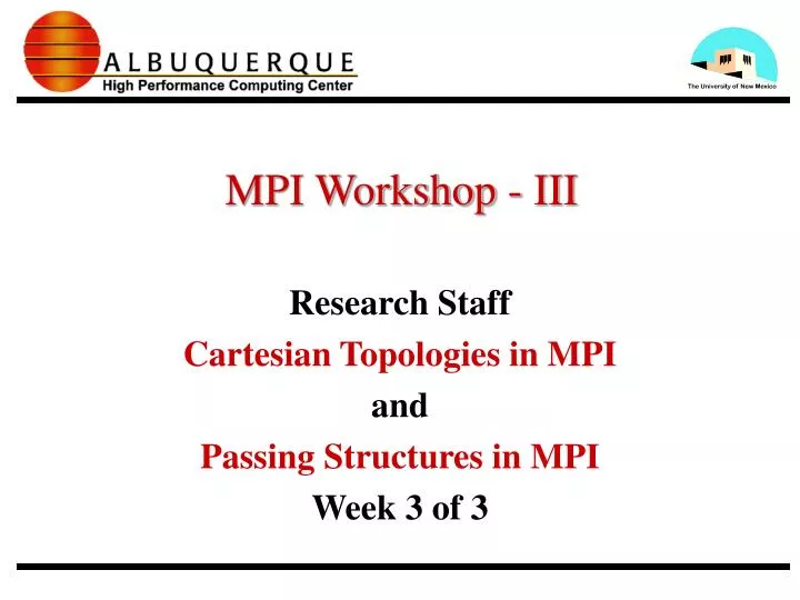 mpi workshop iii