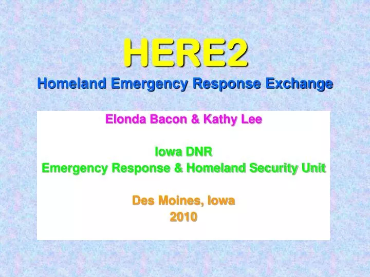 here2 homeland emergency response exchange