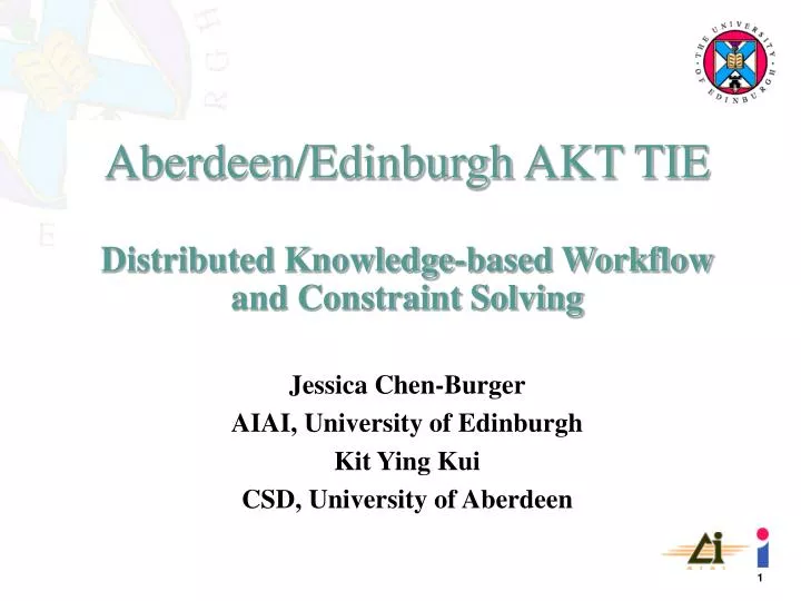 aberdeen edinburgh akt tie distributed knowledge based workflow and constraint solving